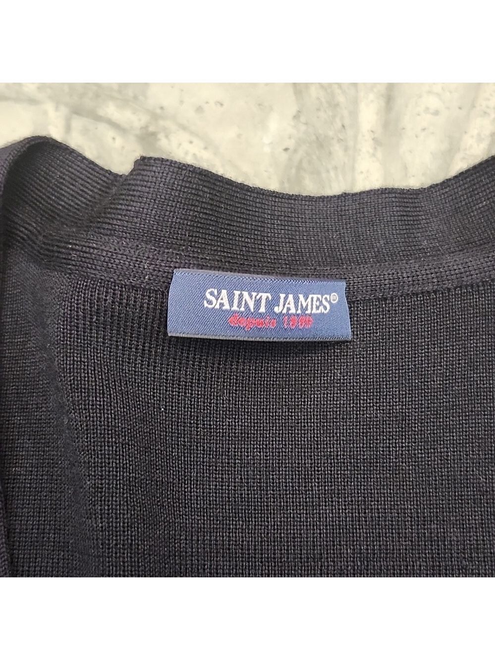 Saint James men's traditional Cardigan 'Guingamp' luxury Wool like new $324 xxl - Picture 5 of 16